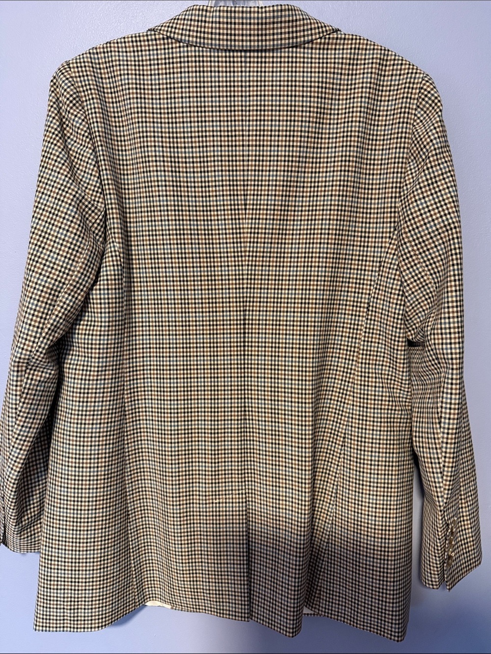 LOFT Classic Plaid Boyfriend Blazer Beige Multi Tailored Sz 12 - Picture 8 of 13